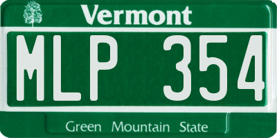 VT license plate MLP354