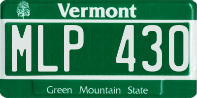 VT license plate MLP430
