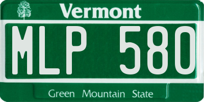 VT license plate MLP580
