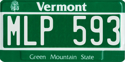 VT license plate MLP593