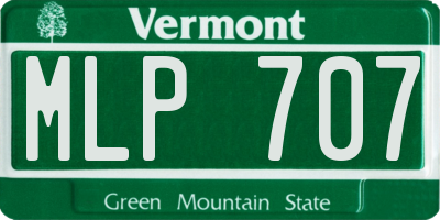 VT license plate MLP707