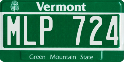 VT license plate MLP724