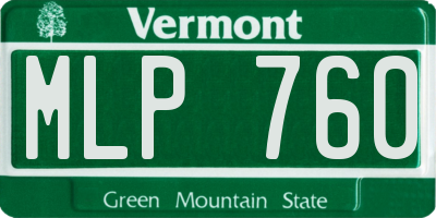 VT license plate MLP760