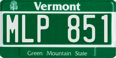 VT license plate MLP851
