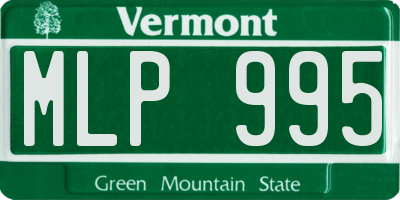 VT license plate MLP995