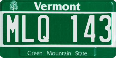 VT license plate MLQ143