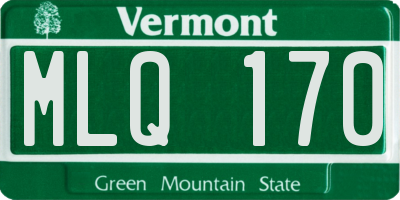 VT license plate MLQ170
