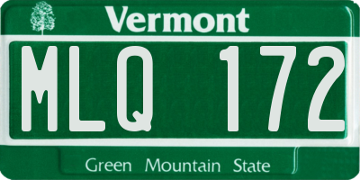 VT license plate MLQ172