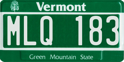 VT license plate MLQ183