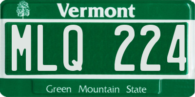 VT license plate MLQ224