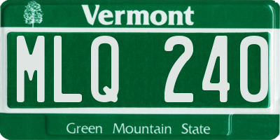 VT license plate MLQ240