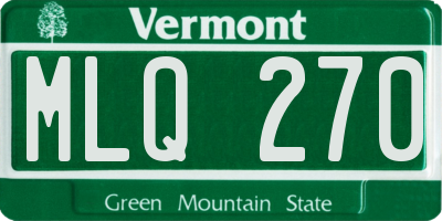 VT license plate MLQ270