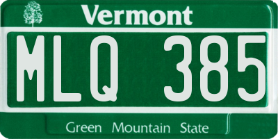 VT license plate MLQ385