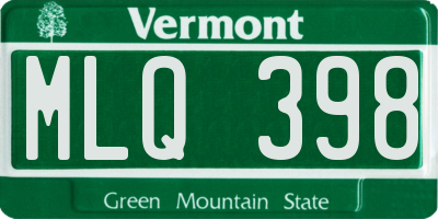 VT license plate MLQ398
