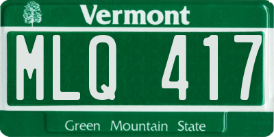 VT license plate MLQ417