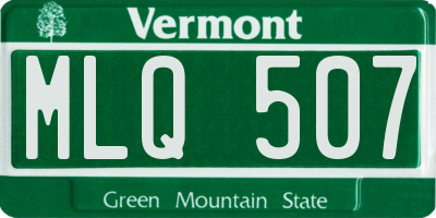 VT license plate MLQ507