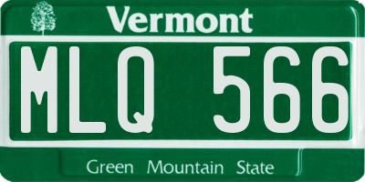 VT license plate MLQ566