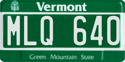 VT license plate MLQ640