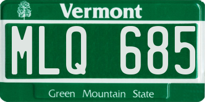 VT license plate MLQ685