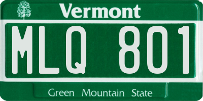 VT license plate MLQ801