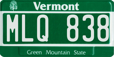 VT license plate MLQ838