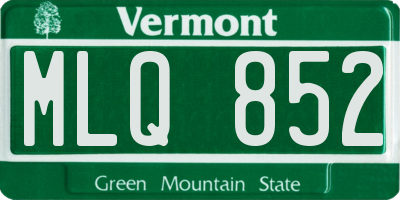 VT license plate MLQ852