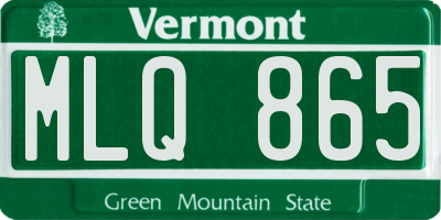 VT license plate MLQ865