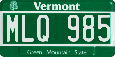 VT license plate MLQ985