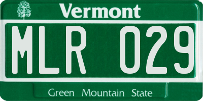 VT license plate MLR029
