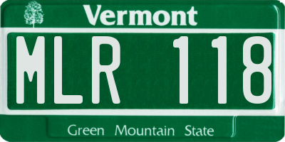 VT license plate MLR118
