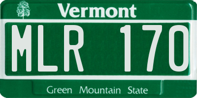 VT license plate MLR170