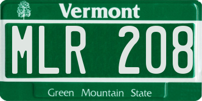 VT license plate MLR208
