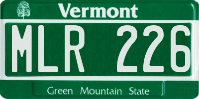 VT license plate MLR226