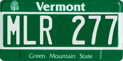 VT license plate MLR277