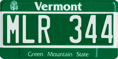VT license plate MLR344