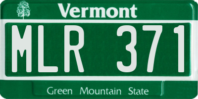 VT license plate MLR371