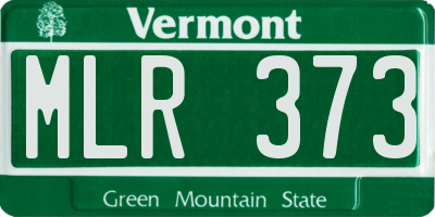 VT license plate MLR373