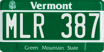 VT license plate MLR387