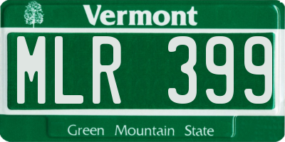 VT license plate MLR399