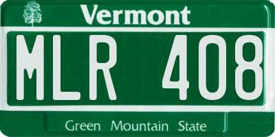 VT license plate MLR408