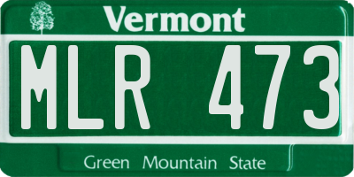 VT license plate MLR473