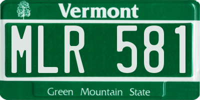 VT license plate MLR581