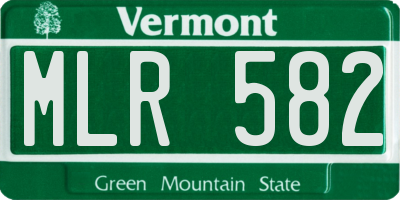 VT license plate MLR582