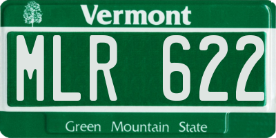 VT license plate MLR622