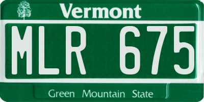 VT license plate MLR675