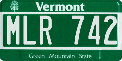 VT license plate MLR742