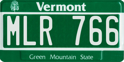 VT license plate MLR766