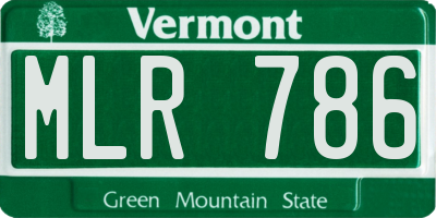 VT license plate MLR786