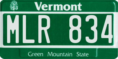 VT license plate MLR834