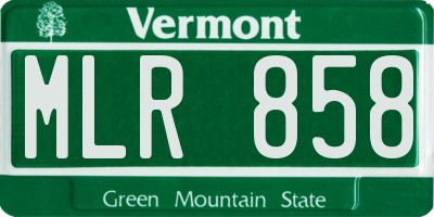 VT license plate MLR858